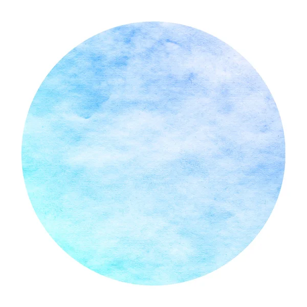 Mão Azul Frio Desenhado Aquarela Moldura Circular Textura Fundo Com — Fotografia de Stock