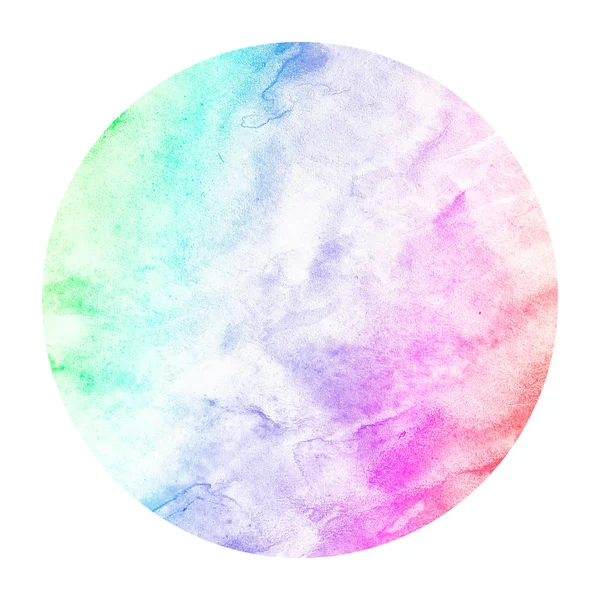 Multicolore Disegnato Mano Acquerello Cornice Circolare Sfondo Texture Con Macchie — Foto Stock