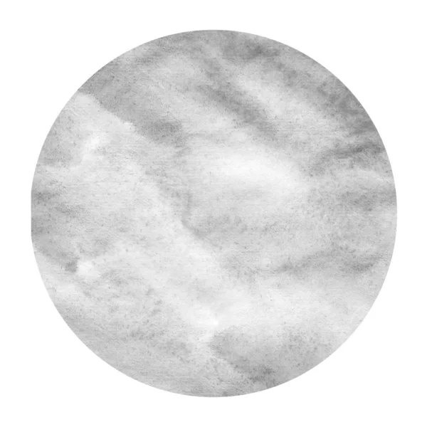 モノクロの手描き水彩の円形フレーム背景テクスチャの汚れに モダンなデザイン要素 — ストック写真