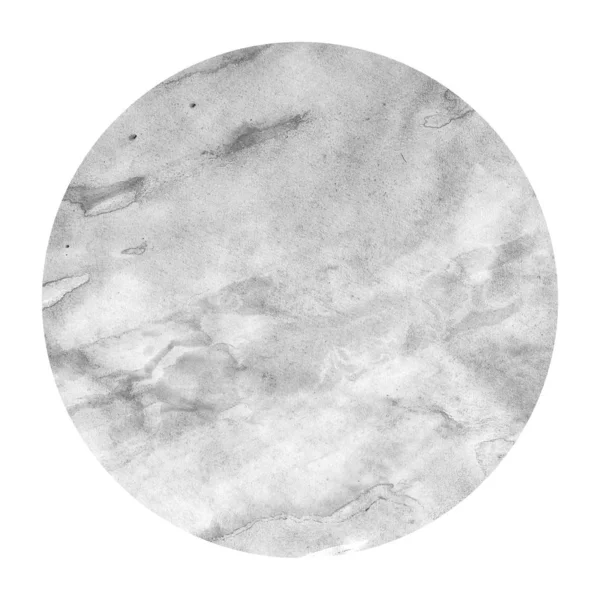 Monocromatico Disegnato Mano Acquerello Cornice Circolare Sfondo Texture Con Macchie — Foto Stock