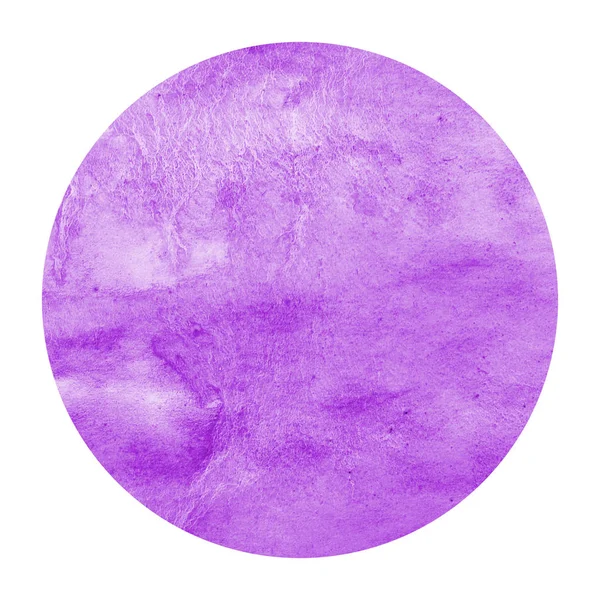 Púrpura Mano Dibujada Acuarela Marco Circular Textura Fondo Con Manchas — Foto de Stock