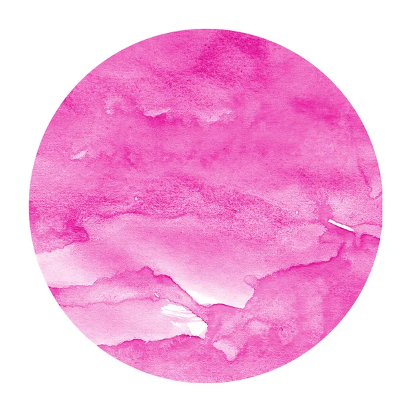 Rosa Mão Desenhada Aquarela Moldura Circular Textura Fundo Com Manchas — Fotografia de Stock