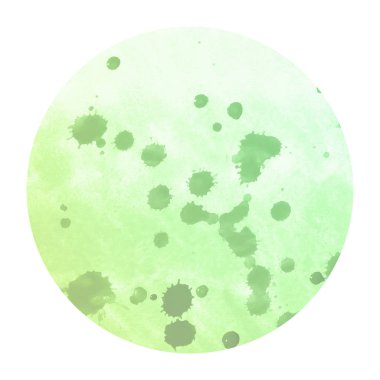 Yeşil el suluboya dairesel çerçeve arka plan doku lekeleri ile çekilmiş. Modern tasarım öğesi