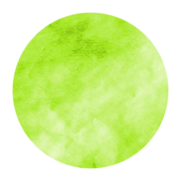 Světle Zelená Ručně Kreslenou Akvarel Kruhový Rám Texturu Pozadí Skvrny — Stock fotografie