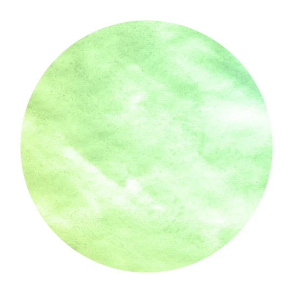 Zöld Kézzel Rajzolt Akvarell Kör Alakú Keret Háttér Textúra Foltok — Stock Fotó