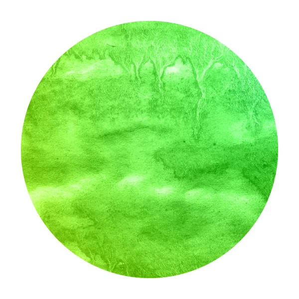 Verde Dibujado Mano Acuarela Marco Circular Textura Fondo Con Manchas —  Fotos de Stock