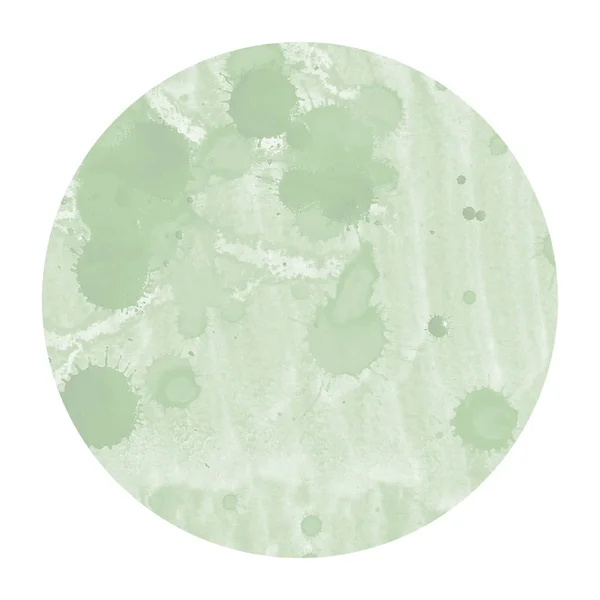 Ciemny Zielony Ręcznie Rysowane Tekstury Tła Akwarela Okrągłej Ramki Plamy — Zdjęcie stockowe