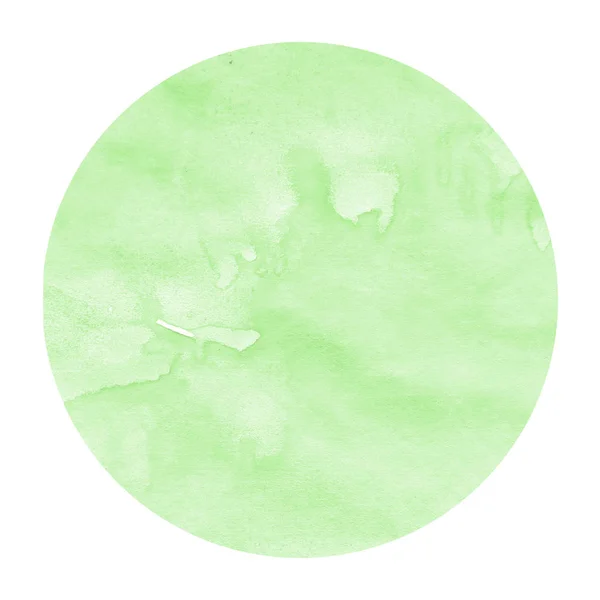 Verde Mão Desenhada Aquarela Moldura Circular Textura Fundo Com Manchas — Fotografia de Stock