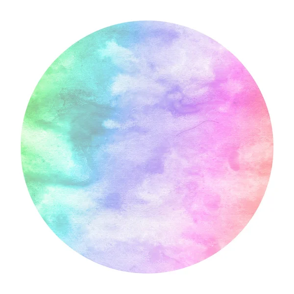 Multicolored Hand Drawn Watercolor Circular Frame Background Texture Stains Modern — Stock Photo, Image