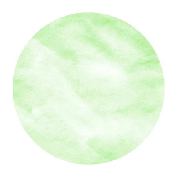 Verde Mão Desenhada Aquarela Moldura Circular Textura Fundo Com Manchas — Fotografia de Stock