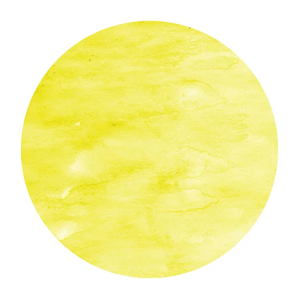 Sárga Kézzel Rajzolt Akvarell Kör Alakú Keret Háttér Textúra Foltok — Stock Fotó