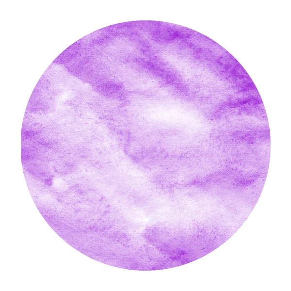 Púrpura Mão Desenhada Aquarela Moldura Circular Textura Fundo Com Manchas — Fotografia de Stock
