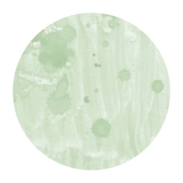 Vert Foncé Dessiné Main Aquarelle Cadre Circulaire Texture Fond Avec — Photo