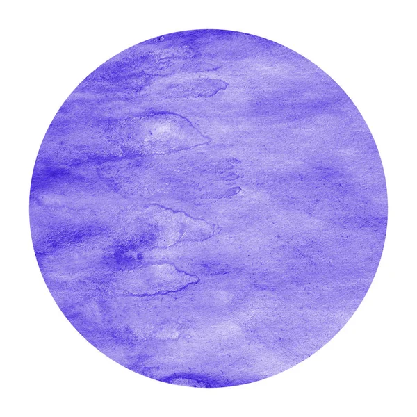 Violeta Mão Desenhada Aquarela Moldura Circular Textura Fundo Com Manchas — Fotografia de Stock