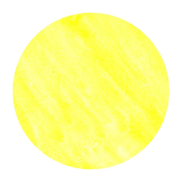 Warm Yellow Hand Drawn Watercolor Circular Frame Background Texture Stains — Stock Photo, Image