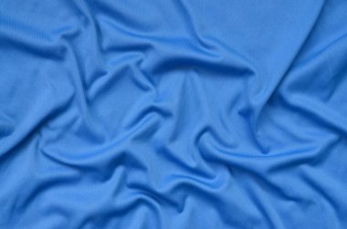 Polyester mavi Kumaş dokulu pek çok uzun kıvrımlar ve ayrıntılı