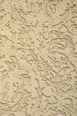 Dekoratif bej doku alçı kabukları böcek tarzında. Cephe dekorasyon Rus varyasyon