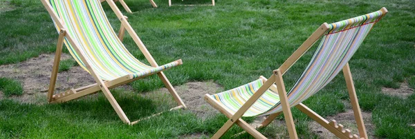 Salons Chaise Sur Une Pelouse Reposez Vous Festival Vacances Jardin — Photo