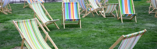 Salons Chaise Sur Une Pelouse Reposez Vous Festival Vacances Jardin — Photo