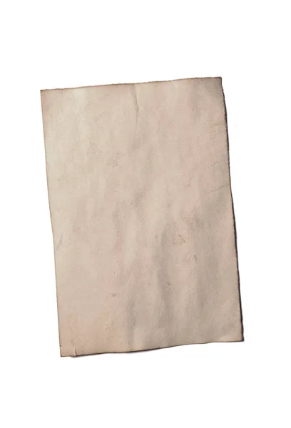 Старый Чистый Кусок Антикварной Старинной Рухнувшей Бумажной Рукописи Пергамента Вертикально — стоковое фото