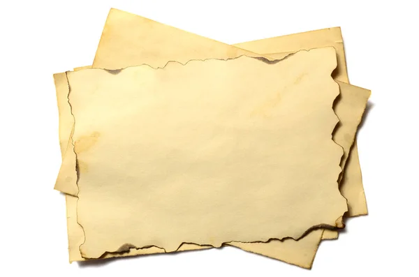 Pocas Piezas Viejas Blanco Del Manuscrito Pergamino Papel Desmenuzado Antiguo — Foto de Stock