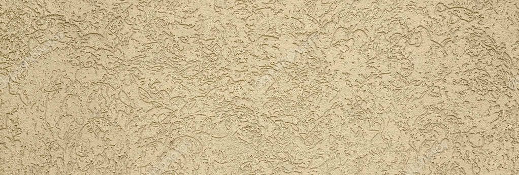 The texture of the beige decorative plaster in bark beetle style. Russian variation of decorating facade walls — Stock Image Texture Beige Decorative Plaster Bark Beetle Style Russian Variation Decorating Stock Picture