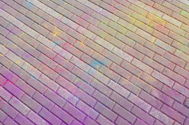 Kaldırım döşeme dünya, çok renkli, toz Holi Festivali kuru renklerle boyalı yakın çekim