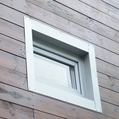 Modern pasif ahşap ev cephe duvar plastik Pvc Pencere. PVC pencere numaralı evde enerji verimliliği vardır