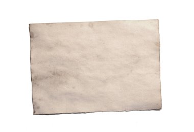 Beyaz izole eski boş parça antika vintage çökmekte kağıt el yazması veya yatay yönelimli parşömen