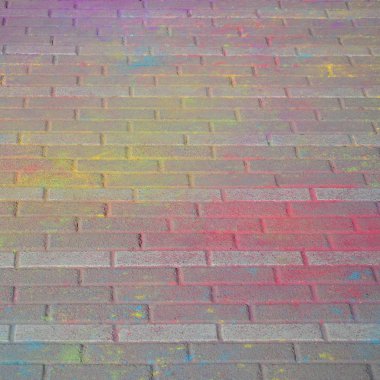 Kaldırım döşeme dünya, çok renkli, toz Holi Festivali kuru renklerle boyalı yakın çekim