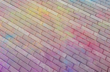 Kaldırım döşeme dünya, çok renkli, toz Holi Festivali kuru renklerle boyalı yakın çekim
