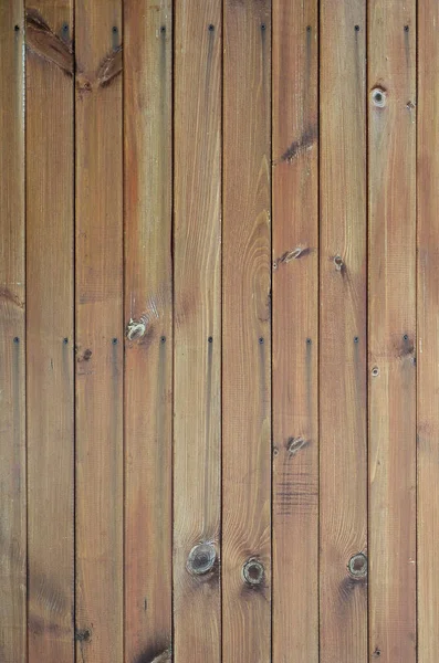 Bliska Paneli Brązowy Drewniany Płot Wiele Pionowe Drewniane Deski Jako — Zdjęcie stockowe