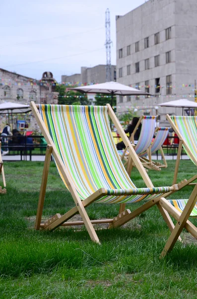 Salons Chaise Sur Une Pelouse Reposez Vous Festival Vacances Jardin — Photo