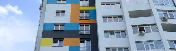 Edifício Residencial Novo Dos Andares Mula Céu Azul Casas Residenciais — Fotografia de Stock