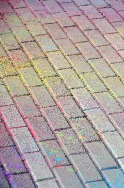 Multi Έγχρωμο Ταρατσόπλακες Σκόνη Που Ντύνεται Ξηρό Χρώματα Στο Φεστιβάλ — Φωτογραφία Αρχείου