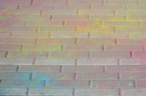Multi Colored Earth Paving Slabs Powder Coated Dry Colors Holi — Stock Photo, Image
