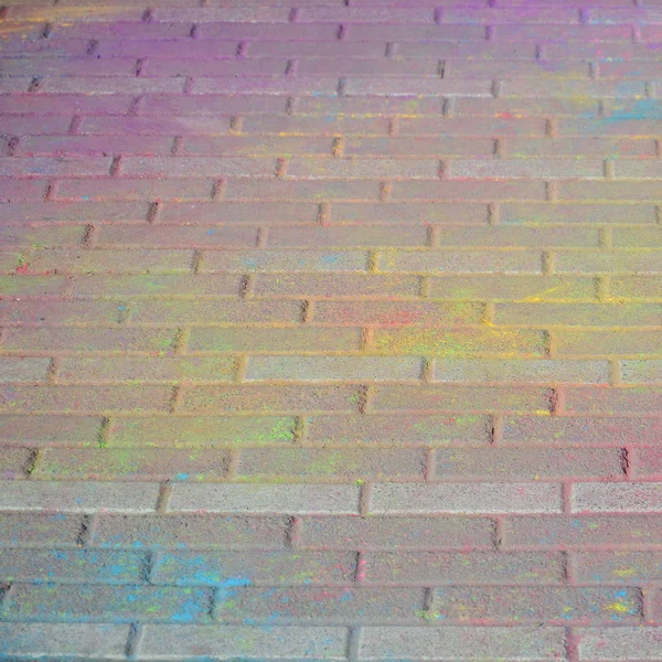 Tierra Multicolor Losas Pavimentación Polvo Recubierto Colores Secos Festival Holi — Foto de Stock