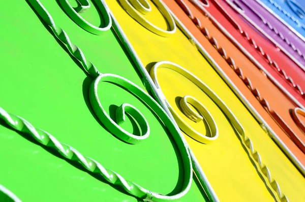 Textura Metálica Una Pieza Pared Color Con Patrón Forjado Colores —  Fotos de Stock