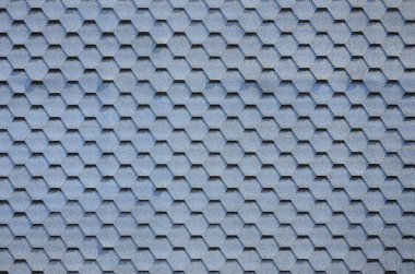 Modern çatı ve bacalar dekorasyon. Esnek asfalt veya kayrak Zona altıgen şeklinde. Üstten görünüm doku