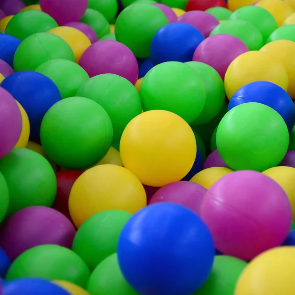 Colored Plastic Balls Pool Game Room Swimming Pool Fun Jumping — Stock Photo, Image