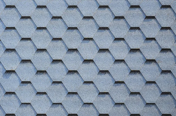 モダンな屋根と煙突の装飾 柔軟なアスファルトや六角形の形でスレート屋根 トップ ビューのテクスチャ — ストック写真