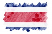 Costa Rica vlajka je líčen v tekutý akvarel styl izolovaných na bílém pozadí. Neopatrný Barva stínování s obrazem státní vlajky. Den nezávislosti nápis