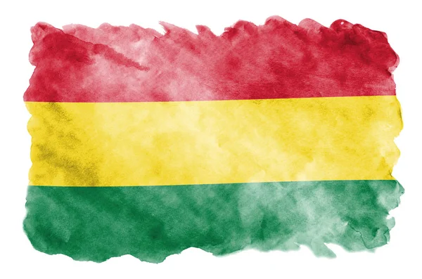 Bolivia Flag Depicted Liquid Watercolor Style Isolated White Background Careless — Stock Photo, Image