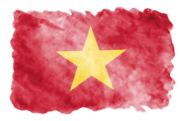 Bandera Vietnam Representa Estilo Acuarela Líquido Aislado Sobre Fondo Blanco — Foto de Stock