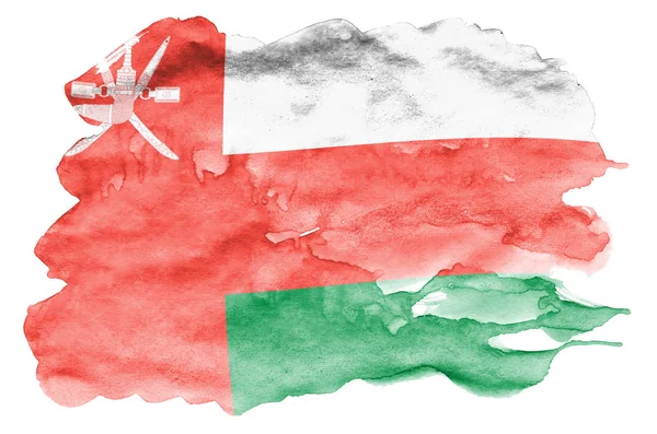 Die Russische Flagge Ist Flüssigem Aquarell Stil Auf Weißem Hintergrund — Stockfoto