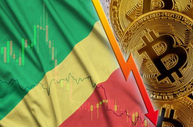 Kongo bayrak ve eğilim ile birçok altın bitcoins düşen cryptocurrency
