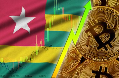 Togo bayrak ve eğilim birçok altın bitcoins ile büyüyen cryptocurrency