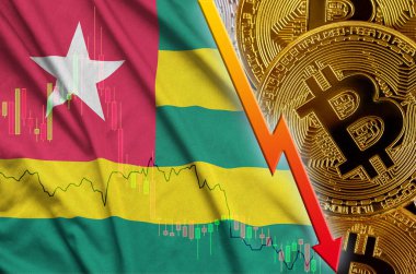 Togo bayrak ve eğilim ile birçok altın bitcoins düşen cryptocurrency