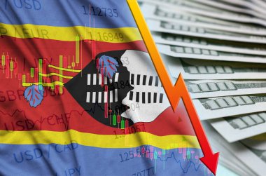 Svaziland bayrak ve bize düşen Doları pozisyon dolar faturaları bir fan ile grafik