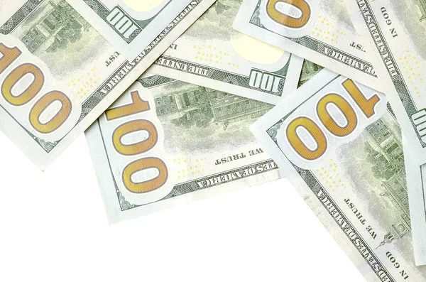 Een Grens Van Amerikaanse Geld Geïsoleerd Wit Met Kopieerruimte Geld — Stockfoto